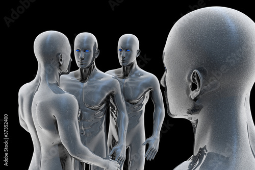 Illustration: Cyborg - man and machine - future Cyborg - man and machine - future