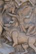 An ancient mural wood carving from Thailand.