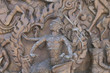 An ancient mural wood carving from Thailand.