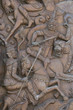 An ancient mural wood carving from Thailand.