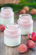 Yogurt and lychee mousse