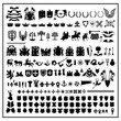 Silhouettes of heraldic design