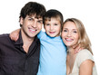 Photo: Happy young smiling family with son Happy young smiling family with son