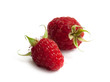 Raspberries on white background