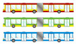 Autobus miejski przegubowy - paczka, wektor Autobus miejski przegubowy - paczka, wektor