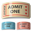vector 3d shiny curled tickets