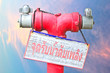Fire hydrant with flame-shaped cloud