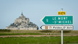 Panneau vers le mont saint michel