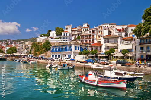 Photo: pictorial harbors of small greek islands - Skiathos pictorial harbors of small greek islands - Skiathos