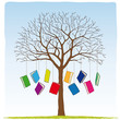 Vector: libri sull'albero libri sull'albero