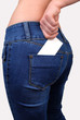 Card in jeans pocket