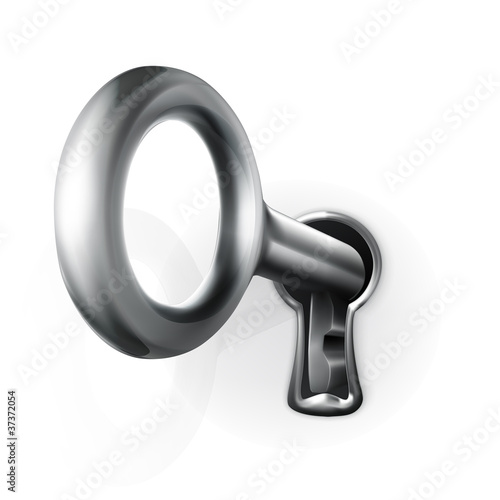 Vector: Key in keyhole Key in keyhole