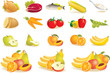 Food icons set - fruit, vegetables, meat, corn. Vector Food icons set - fruit, vegetables, meat, corn. Vector