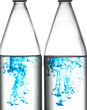 Drops of blue in water.