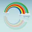 Fluffy Clouds with Rainbow