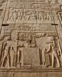 Egyptian hieroglyphics on wall in Kom Ombo temple, Egypt