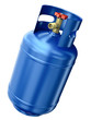 Blue gas container isolated on white background