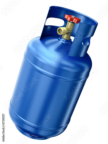 Illustration: Blue gas container isolated on white background Blue gas container isolated on white background