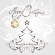 Christmas tree lines with gold ball Christmas tree lines with gold ball