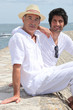 two men on a pier