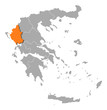 Map of Greece, Epirus highlighted