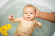 baby boy washing