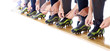 Photo: girls tying up their soccer shoes girls tying up their soccer shoes