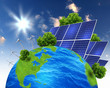 Collage with solar batteries