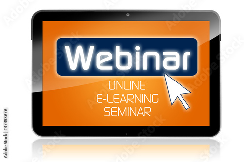 Illustration: Tablet mit Webinar Tablet mit Webinar