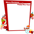 christmas greeting  frame with kids