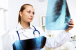 Friendly doctor in medical office