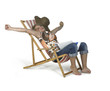 Foto: cute girl sprawling in a canvas chair cute girl sprawling in a canvas chair