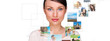 Portrait of young happy woman sharing his photo and video files