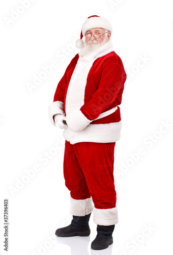 Photo: Santa holding his big belly Santa holding his big belly
