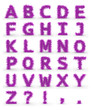 Texteffekt Haare pink ABC