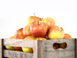 Wooden box full of apples Wooden box full of apples