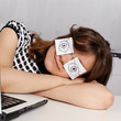 Photo: Woman sleeps in the office during working hours Woman sleeps in the office during working hours