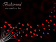 Valentine`s day card with red hearts