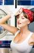 Woman Exhausted From Cleaning