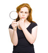 Private Eye Holding Spy Glass