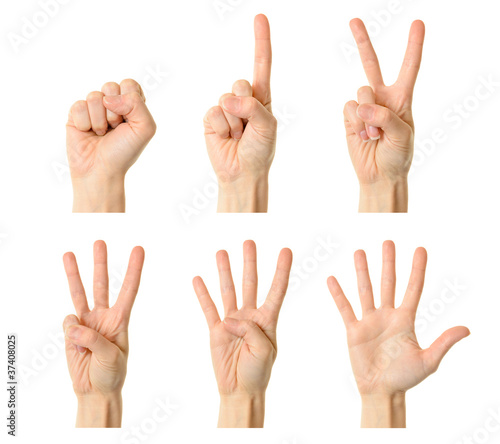 Photo: Counting woman hands (0 to 5) Counting woman hands (0 to 5)