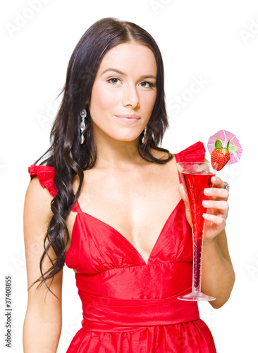 Photo: Young Beautiful Party Girl Holding Cocktail Young Beautiful Party Girl Holding Cocktail