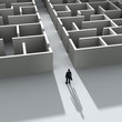 Ilustração: businessman entering the labyrinth businessman entering the labyrinth