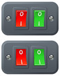Vector: Red and green switches Red and green switches