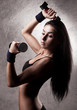 woman with dumbbells