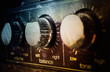 Old grunge amplifier close up