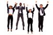 multi-ethnic team rejoiced
