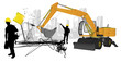 pelleteuse sur un chantier pelleteuse sur un chantier