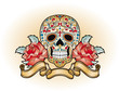 Dia de muertos - skull with roses