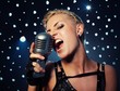 Attractive steampunk girl singing Attractive steampunk girl singing